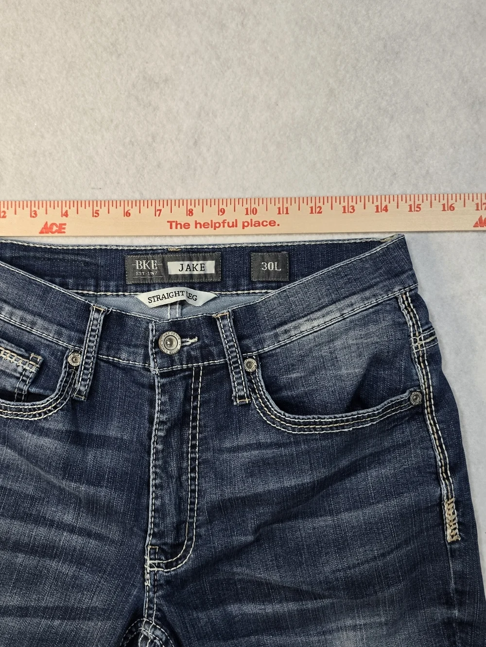 BKE Men’s Faded Blue Bootleg Jeans‎ Size 30XL